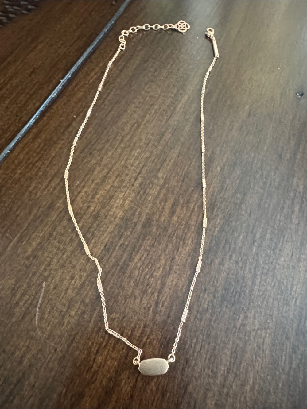 Kendra Scott Petite Rose Gold Oval Station Necklace
